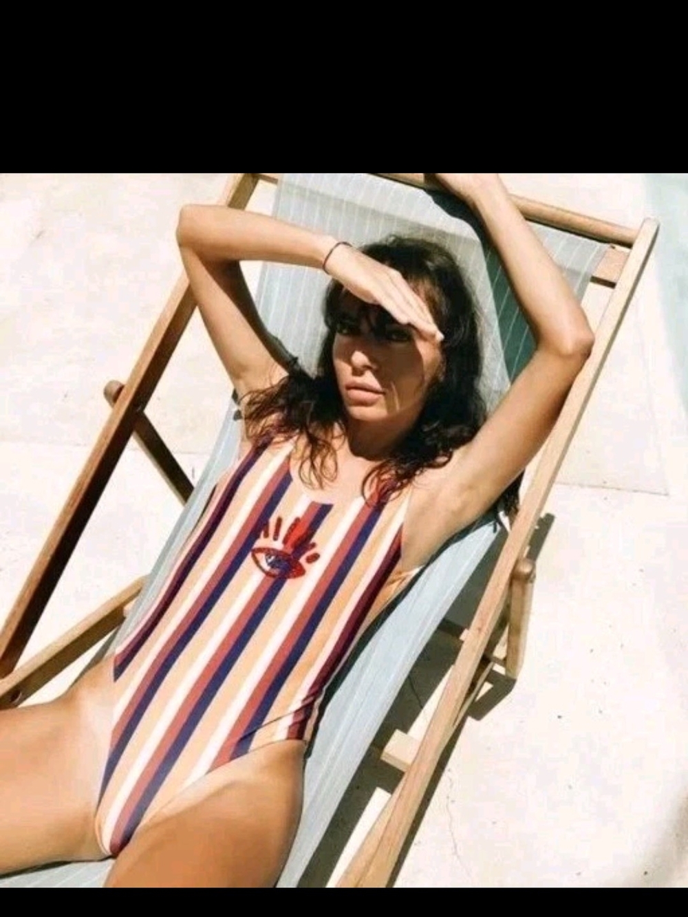 NWT Anthropologie Ambra Maddalena Evil Eye Beaded One Piece Swim Suit Sz Large